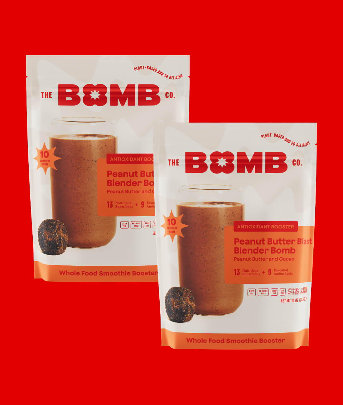 Blender Bombs Peanut Butter Cookie Dough Bomb Bar, 15.3 Ounce, Plant-Based,  Gluten-Free, Soy-Free, Dairy-Free, NON-GMO Snack Food Bar