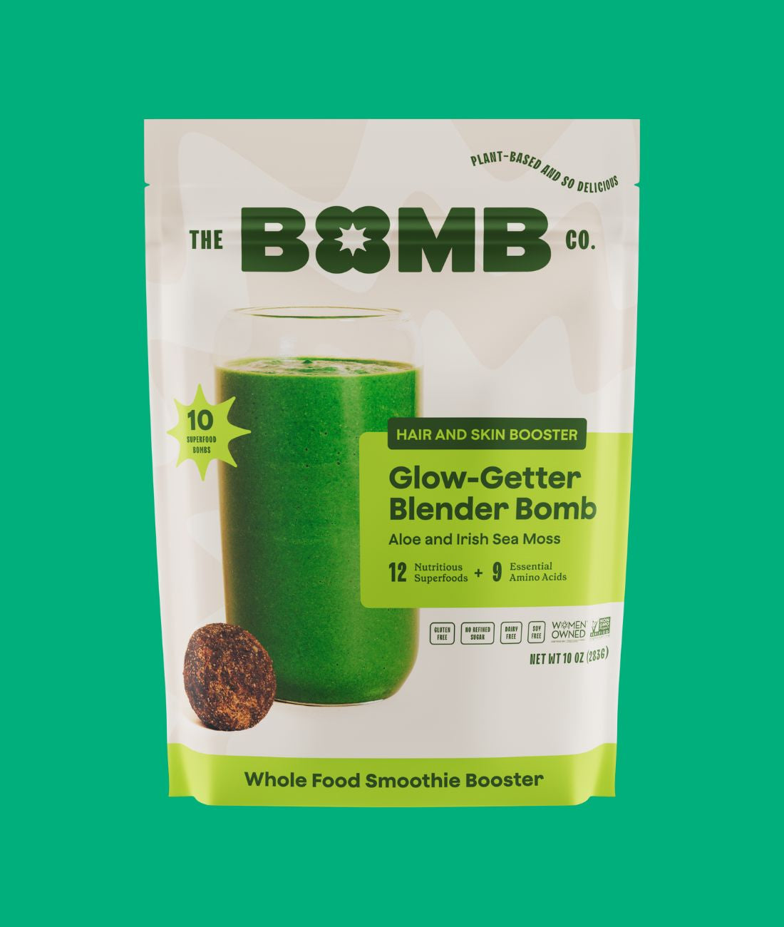 Blender Bombs Smoothie Booster | Glow-Getter | Aloe + Irish Sea Moss |  Superfood Green Smoothie Mix Addition | Transforms Healthy Smoothies into a