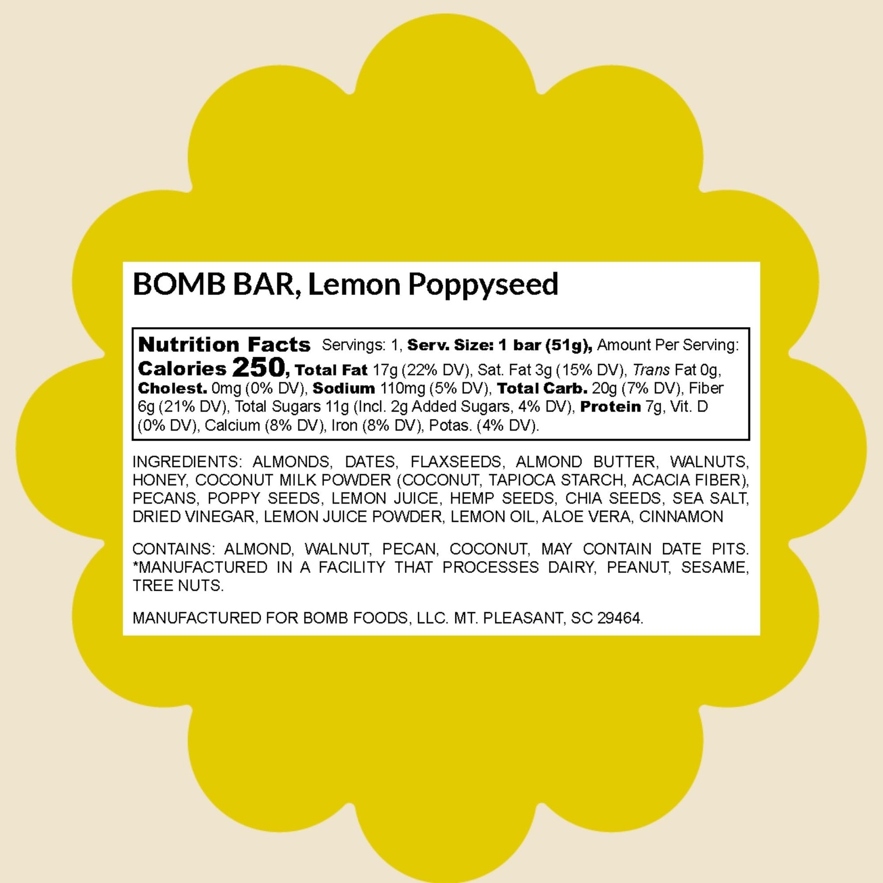 Lemon Poppyseed Bomb Bar