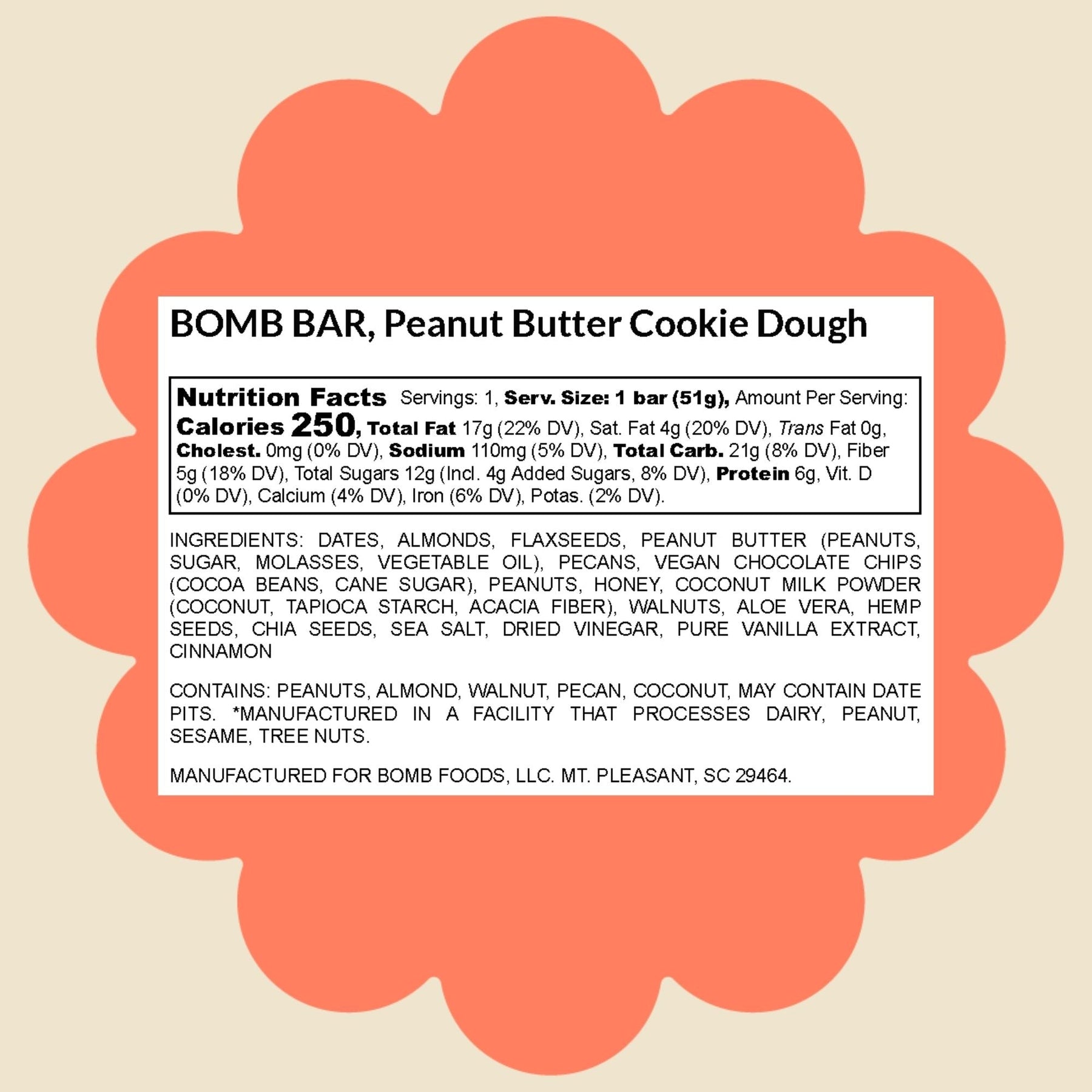 Peanut Butter Cookie Dough Bomb Bar 9pk