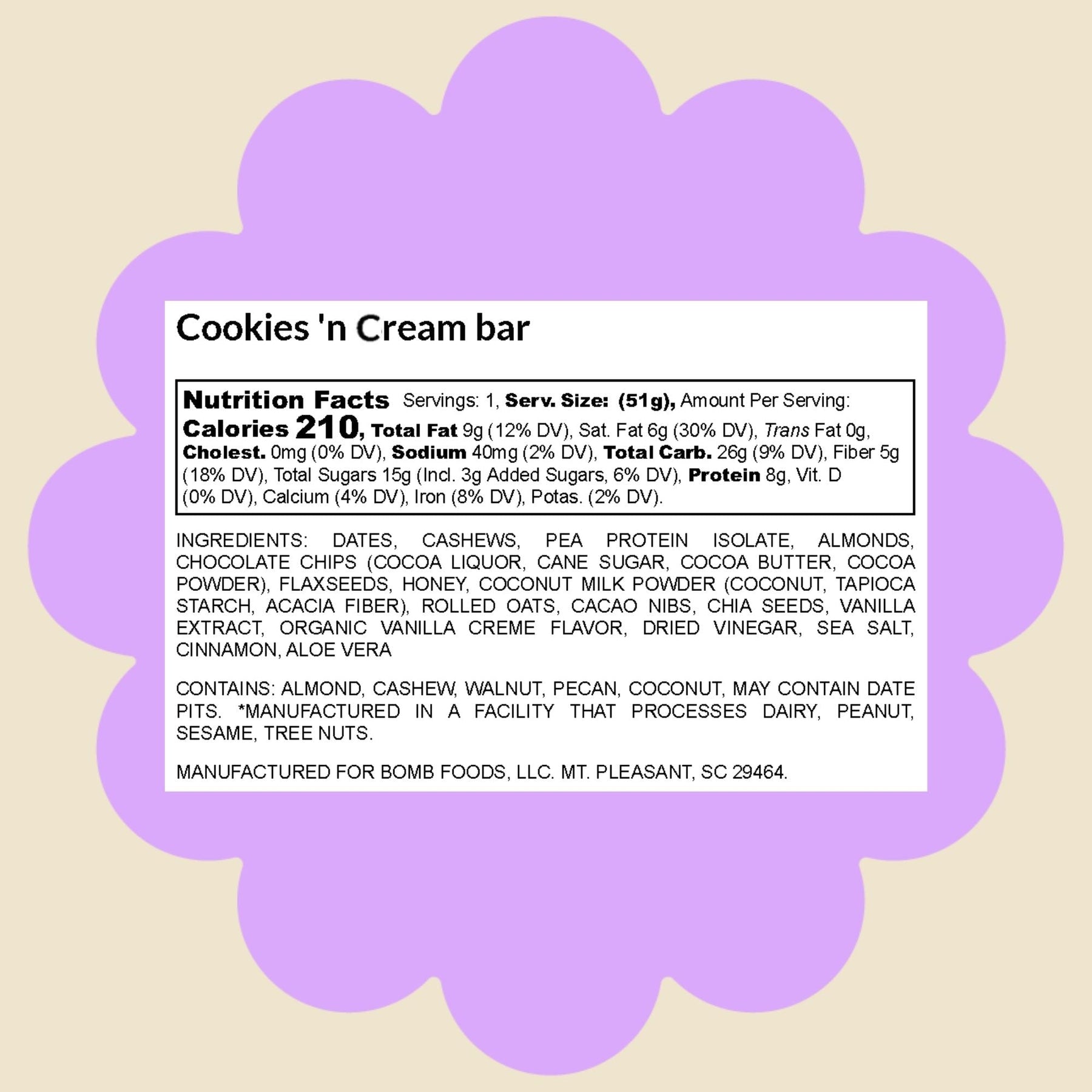 Protein Cookies 'N Cream Bomb Bar 9pk